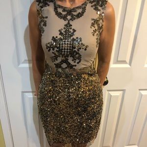 Elie Tahari Beaded Cocktail Dress Size 4